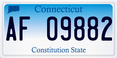 CT license plate AF09882