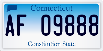 CT license plate AF09888