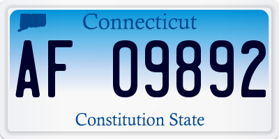 CT license plate AF09892