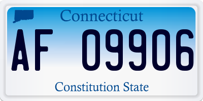 CT license plate AF09906