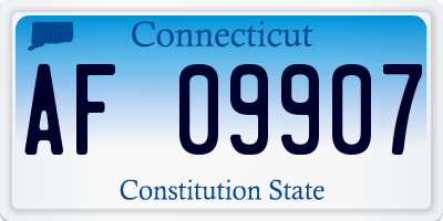 CT license plate AF09907