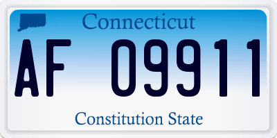 CT license plate AF09911