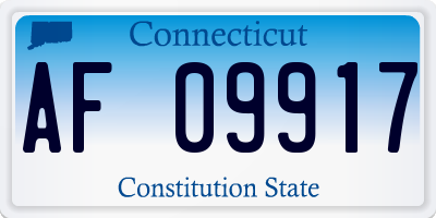 CT license plate AF09917