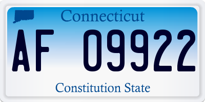 CT license plate AF09922