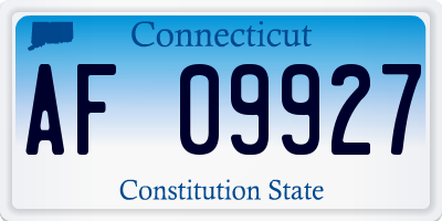 CT license plate AF09927