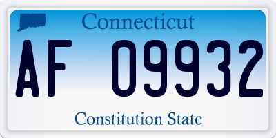 CT license plate AF09932