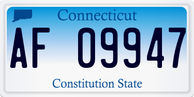 CT license plate AF09947