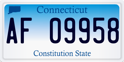 CT license plate AF09958