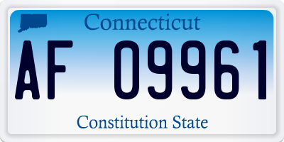 CT license plate AF09961