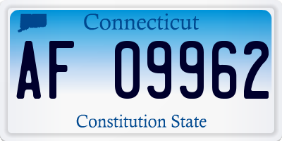 CT license plate AF09962