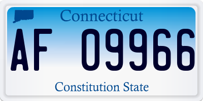 CT license plate AF09966