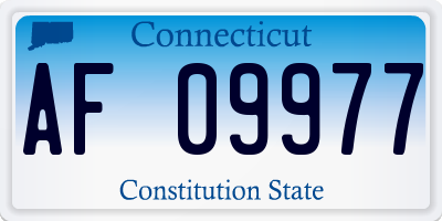 CT license plate AF09977