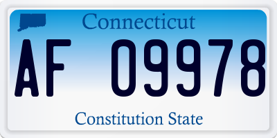 CT license plate AF09978
