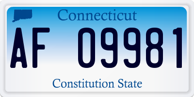 CT license plate AF09981
