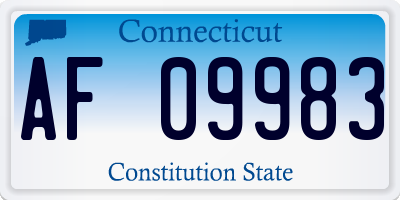 CT license plate AF09983