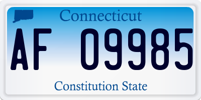 CT license plate AF09985
