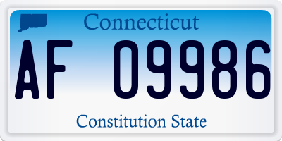 CT license plate AF09986