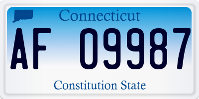 CT license plate AF09987