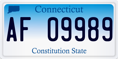 CT license plate AF09989