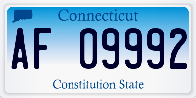 CT license plate AF09992