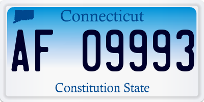 CT license plate AF09993