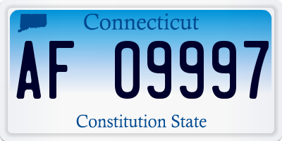 CT license plate AF09997