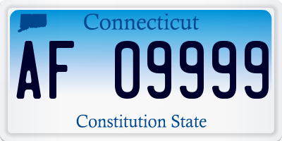 CT license plate AF09999