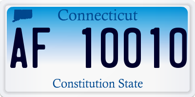 CT license plate AF10010