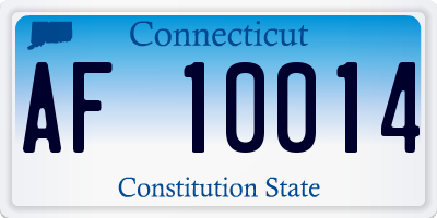 CT license plate AF10014