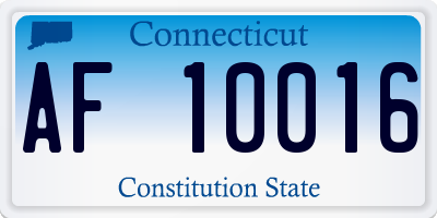 CT license plate AF10016