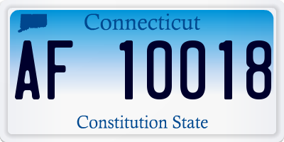 CT license plate AF10018