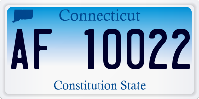 CT license plate AF10022