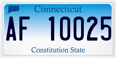 CT license plate AF10025