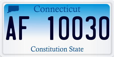 CT license plate AF10030
