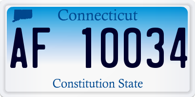 CT license plate AF10034