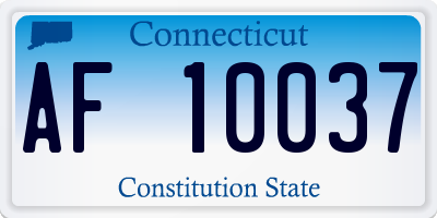 CT license plate AF10037