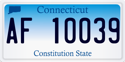 CT license plate AF10039