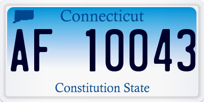 CT license plate AF10043