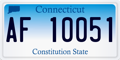 CT license plate AF10051