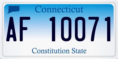 CT license plate AF10071