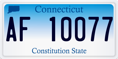 CT license plate AF10077
