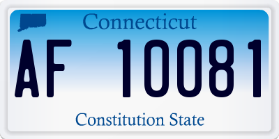 CT license plate AF10081