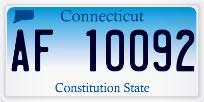 CT license plate AF10092