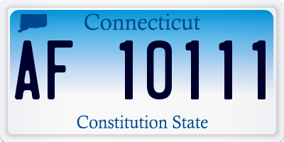 CT license plate AF10111