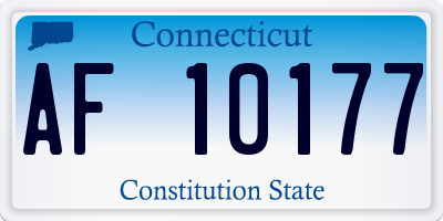 CT license plate AF10177