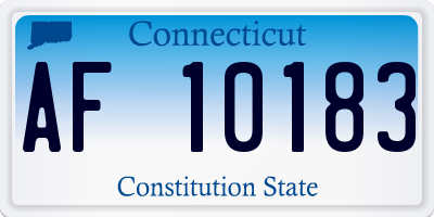 CT license plate AF10183