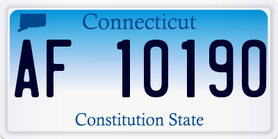 CT license plate AF10190