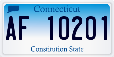 CT license plate AF10201