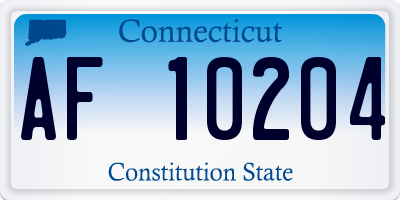 CT license plate AF10204