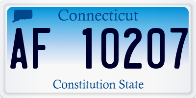 CT license plate AF10207
